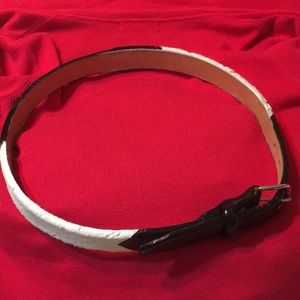 Black cow hide belt